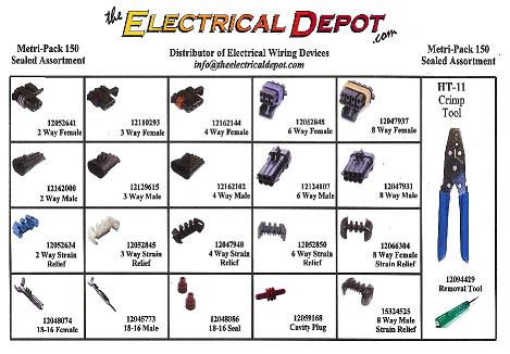 Delphi Metri-Pack 150 Sealed Assortment Kit w/ Crimp Tool & Removal Tool - Click Image to Close